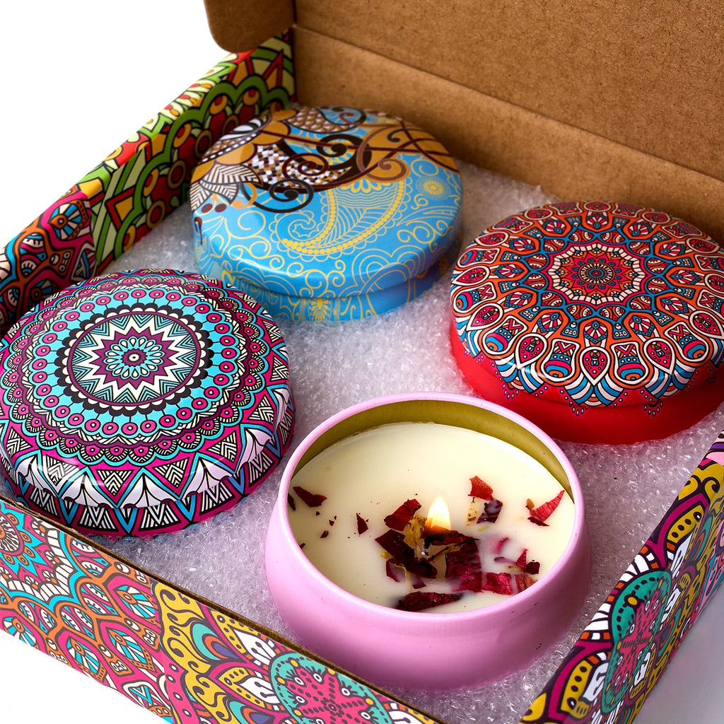 4PCS/Set Soy Wax Vintage Candle Box