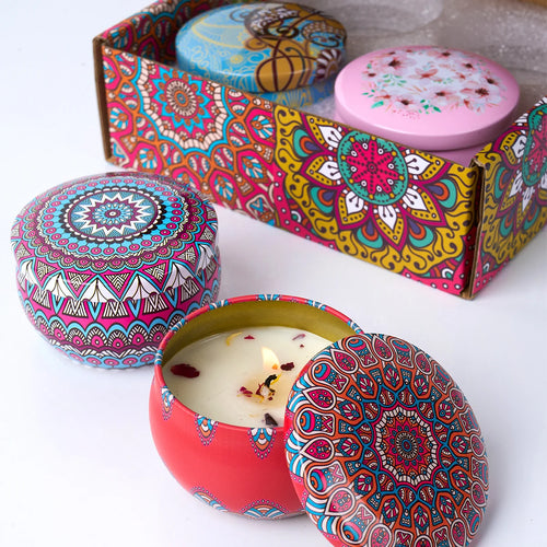 4PCS/Set Soy Wax Vintage Candle Box
