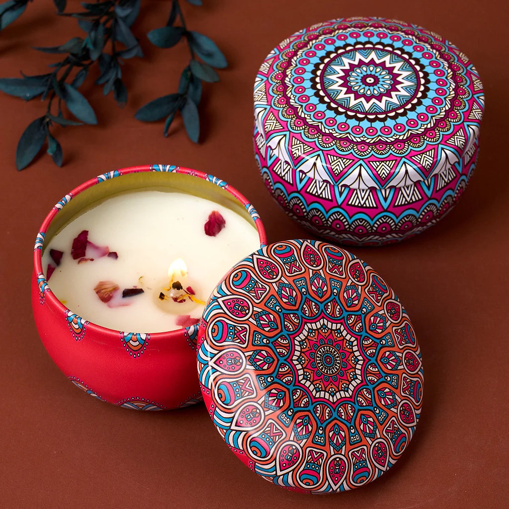 4PCS/Set Soy Wax Vintage Candle Box